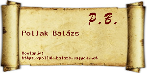 Pollak Balázs névjegykártya